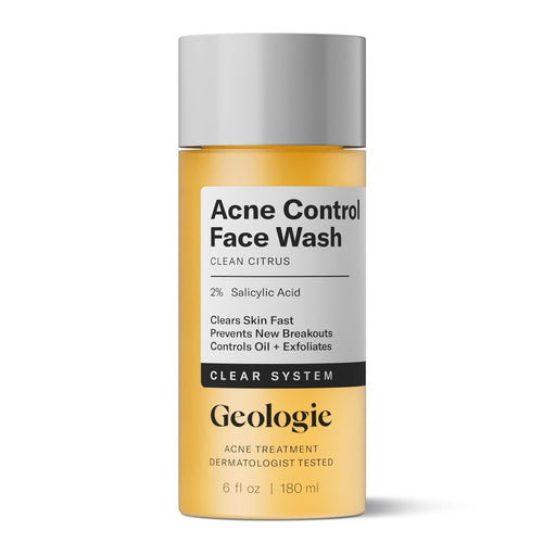 Acne Control Face Wash | 2% Salicylic Acid Exfoliating Cleanser | Clears Skin, Controls Oil & Prevents Breakouts | Clean Citrus Scent | for Men & Women | 6 Fl Oz