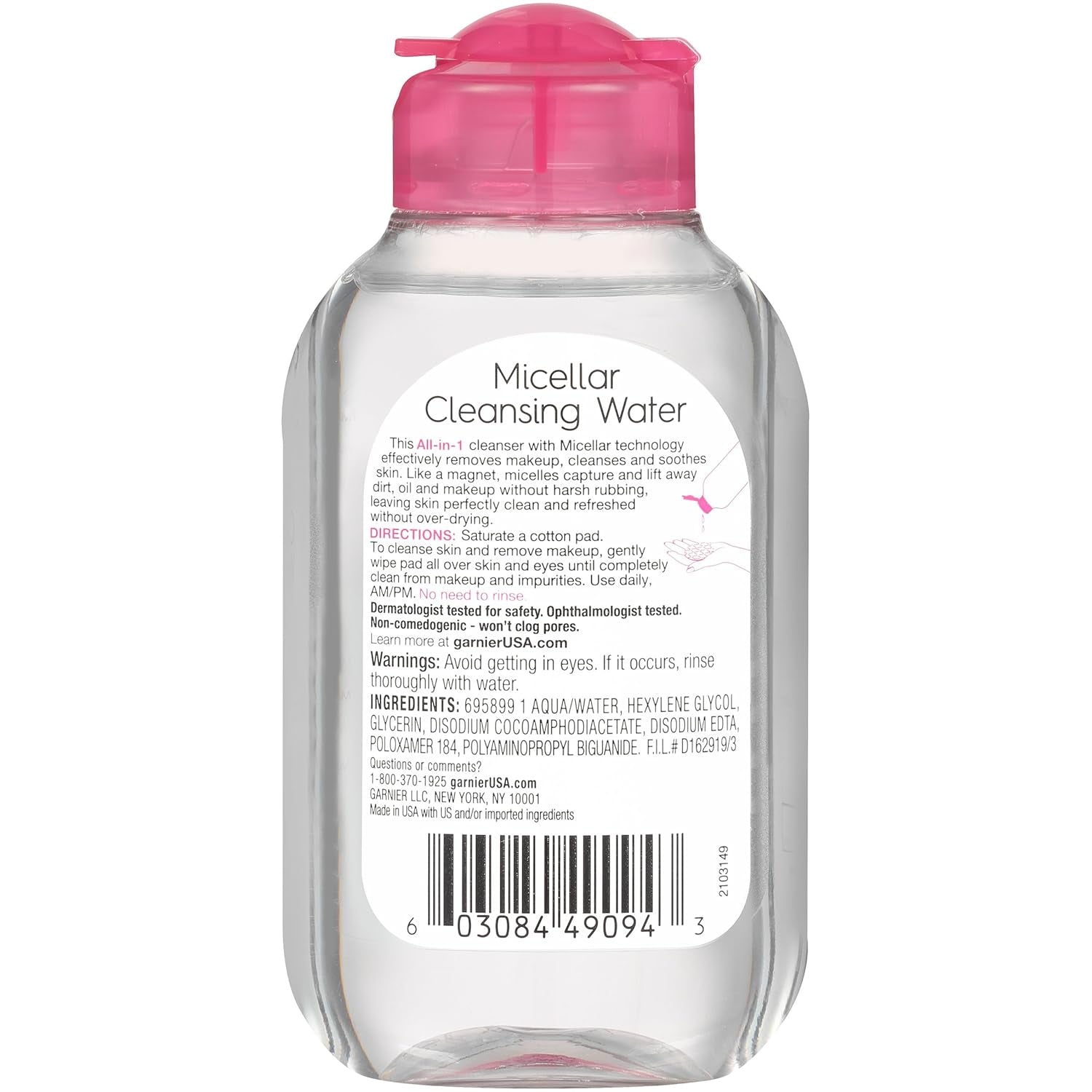Micellar Cleansing Water, All-In-1 Makeup Remover and Facial Cleanser, for All Skin Types, 3.4 Fl Oz (100Ml), 1 Count (Packaging May Vary)