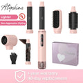 ATOPSKINS 5-in-1 Hot Air Brush with Gentle Styling, Ultra-Lightweight Design, and Heat-Free Attachment for Zero Heat Damage, Made of Durable Plastic, Includes 1-Year Warranty