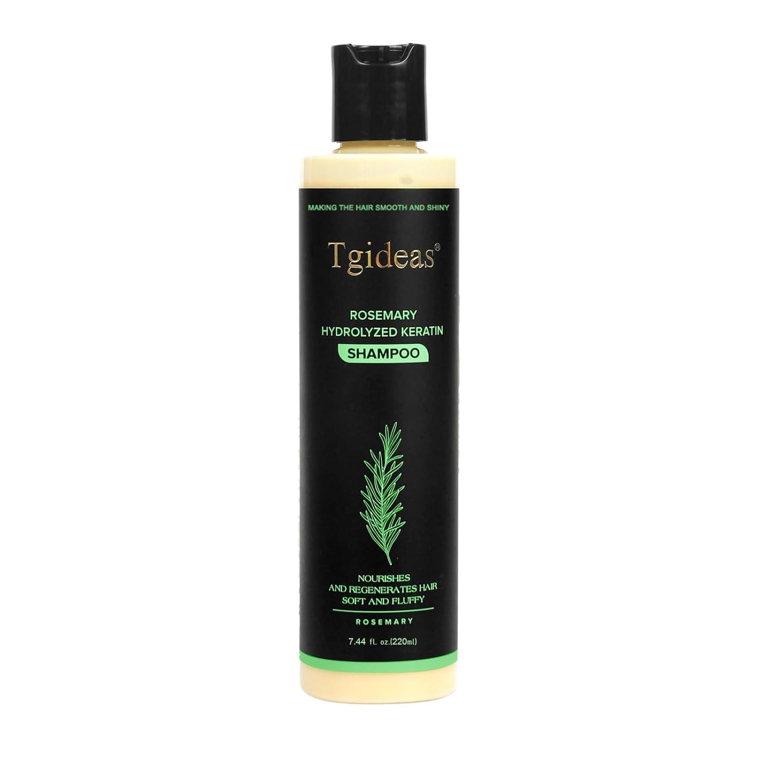 Tgideas Organic Rosemary Hair Growth Shampoo for Women and Men-Natural Thickening & Strengthening Shampoo with Hydrolyzed Keratin for Thinning Hair & Hair Loss 7.4 Fl.Oz
