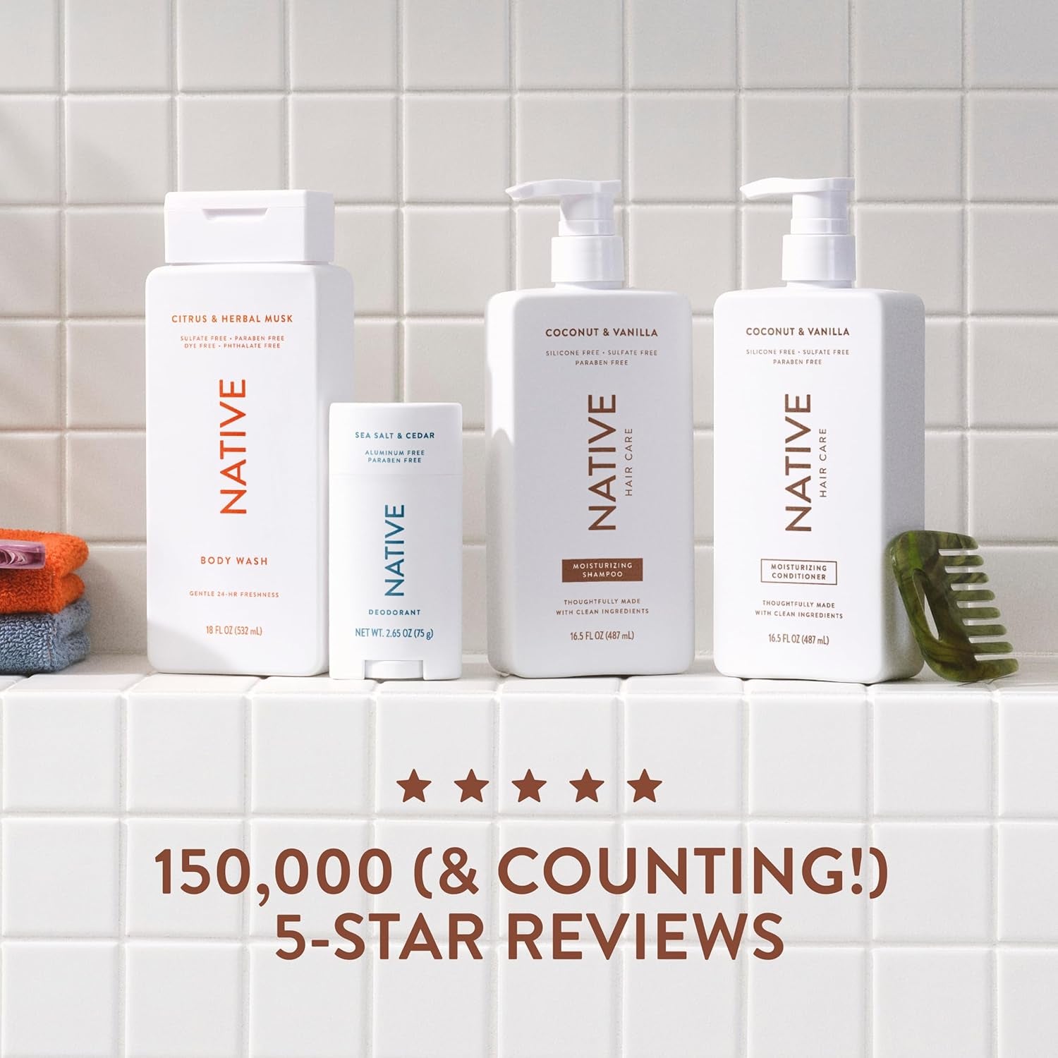 Coconut & Vanilla Shampoo and Conditioner Contain Naturally Derived Ingredients | All Hair Types, Color & Treated, Fine to Dry Damaged, Sulfate & Dye Free - 2-Pack