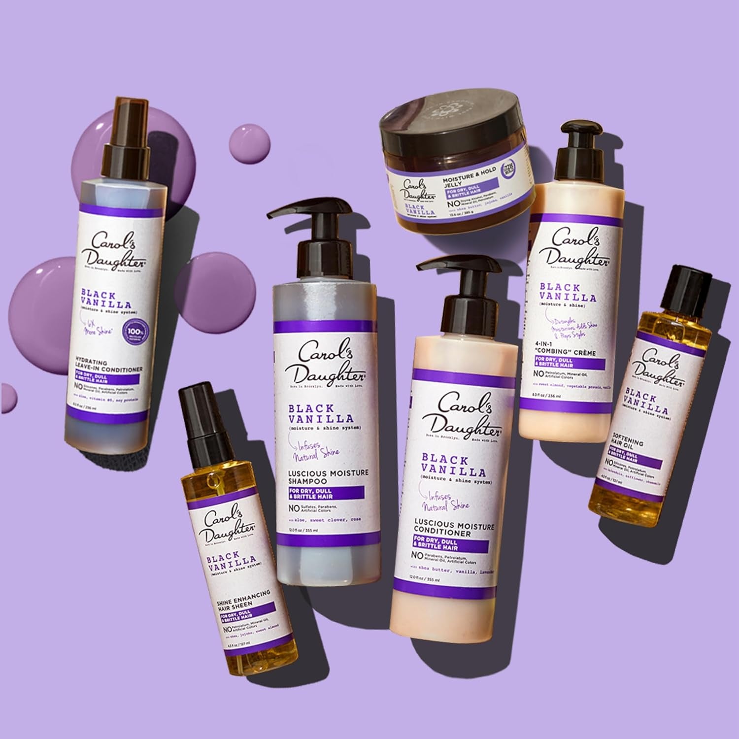 Carol'S Daughter Black Vanilla Sulfate Free Shampoo and Conditioner Set for Curly, Wavy or Natural Hair, Moisturizing Hair Care for Dry, Damaged Split Ends, 1 Kit