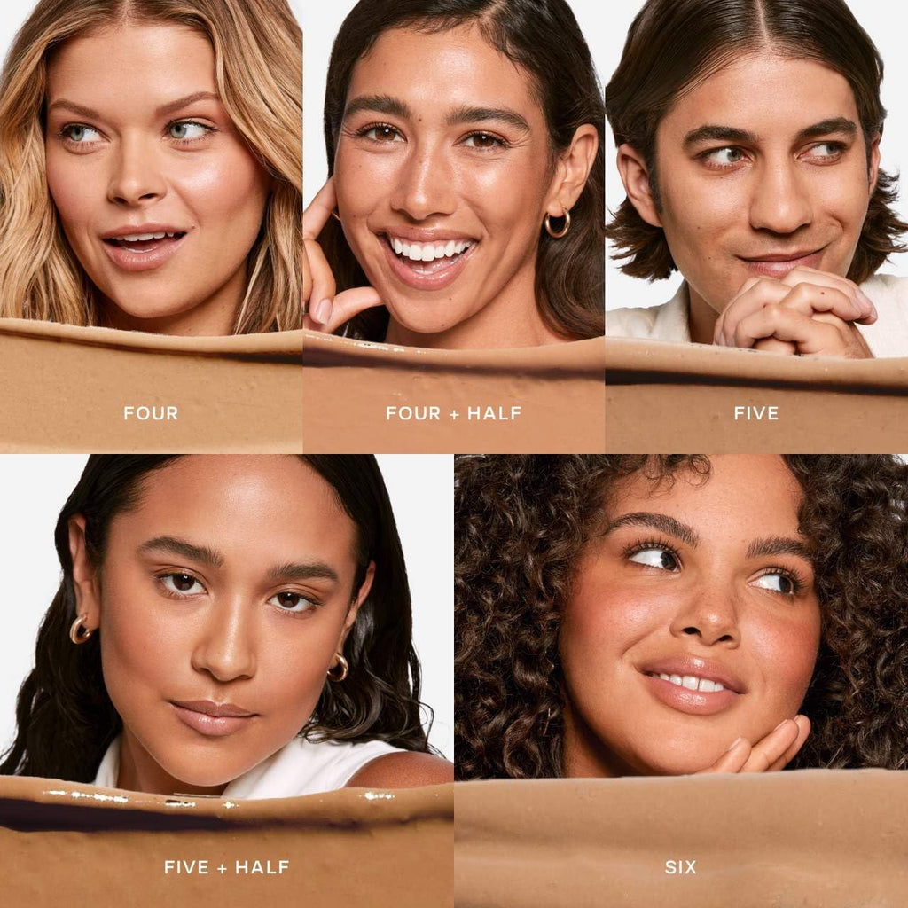 Saie Slip Tint Tinted Moisturizer with SPF 35 - Light Coverage, Glowy Skin Tint & Mineral Sunscreen for Face with Hydrating Hyaluronic Acid - Summer Makeup Essential - Shade Four (1.35 Oz)