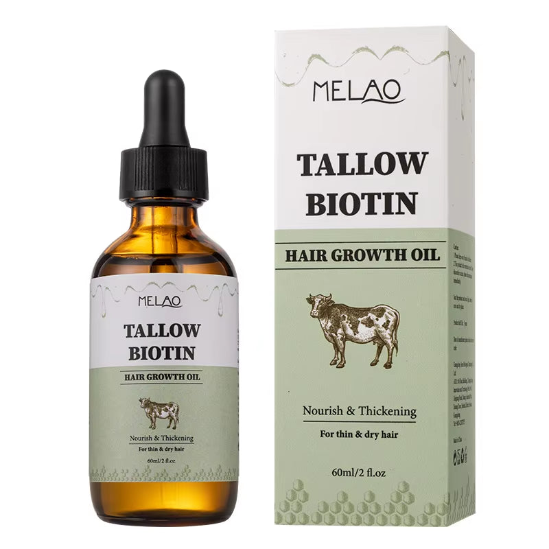 Private Label Organic Tallow Biotin Scalp Conditioning Hair Care Oil with Hair Growth & Repair