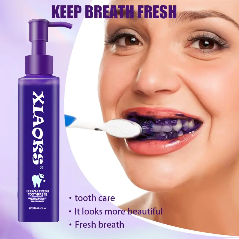 【Buy One, Get One Free】Xiaoks 150Ml Purple Cleansing Fresh Breath Toothpaste for Oral Hygiene Clean & Fresh Formula Oral Care Solution Daily