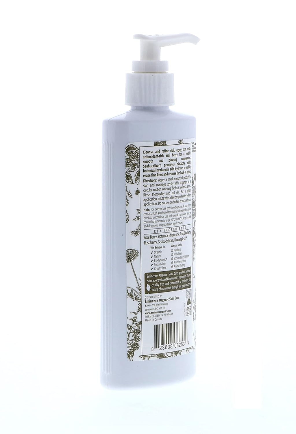 Eminence Organic Skincare Firm Skin Acai Cleanser with Hyaluronic Acid, 8.4 Ounce