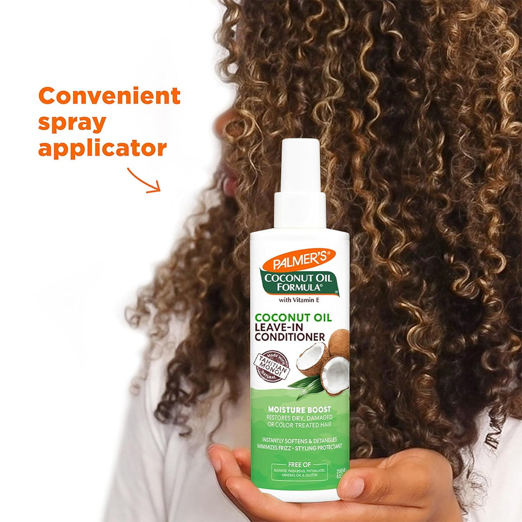 Palmer'S Coconut Oil Formula Moisture Boost Leave-In Conditioner Spray, Instantly Detangle, Hydrate and Strengthen Textured and Curly Hair, 8.5 Ounce