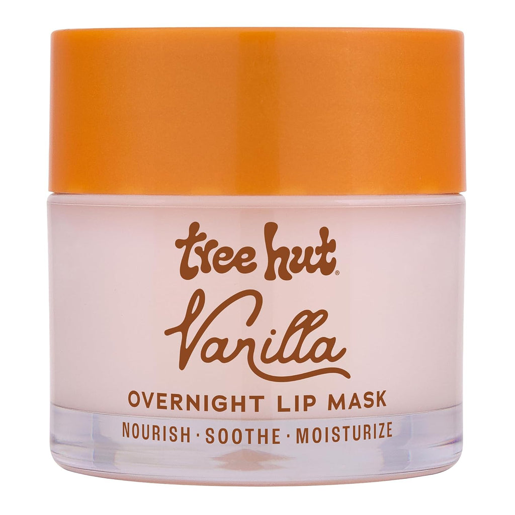 Tree Hut Vanilla Overnight Lip Mask, Deeply Hydrating Leave-On Treatment for Soft Lips, Self Care Essential, 6 Oz