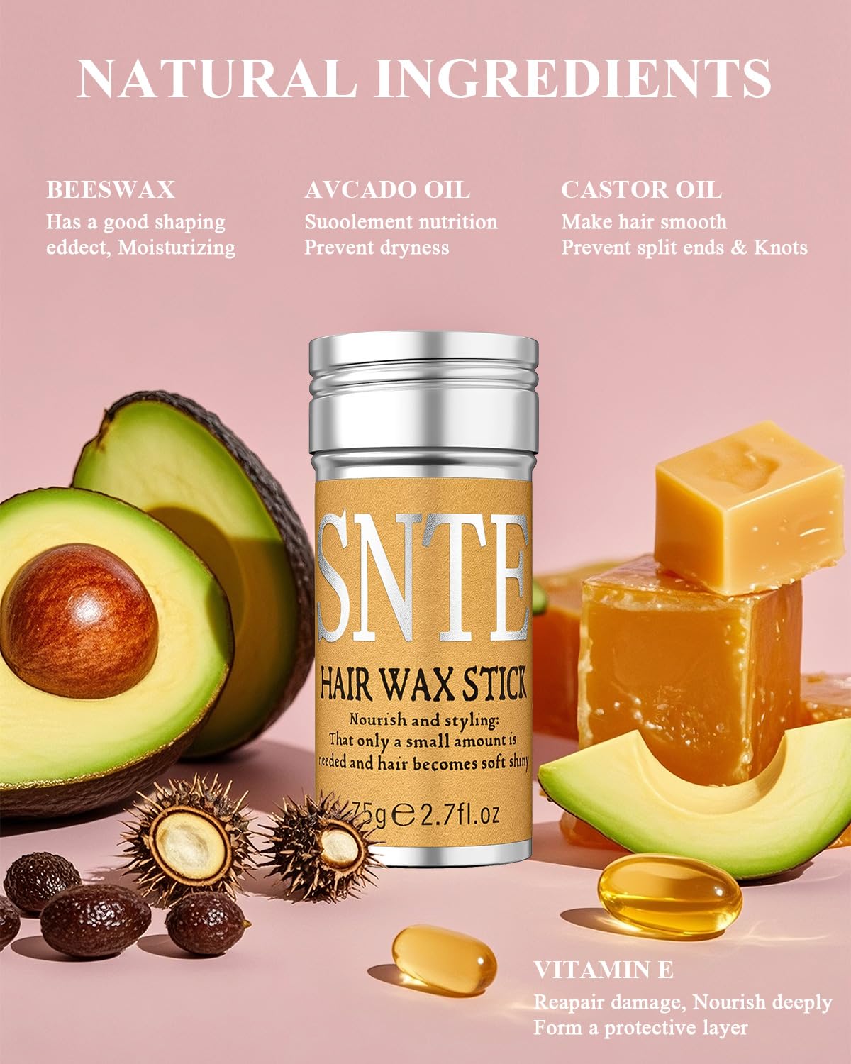 Hair Wax Stick & Slick Back Hair Brush – Frizz Control for Women & Kids, Non-Greasy & No Residue – Smooths Flyaways, Creates Sleek Ponytails & Buns – Styling Accessories & Teen Girl Gifts Trendy Stuff