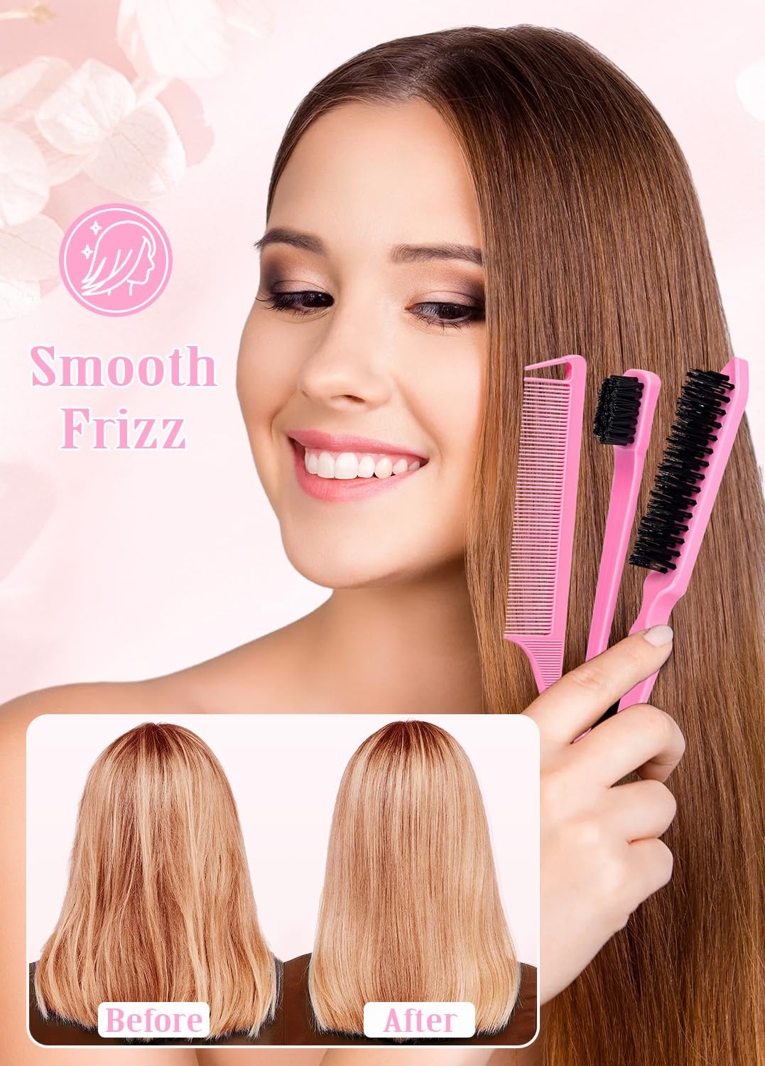 Hair Wax Stick & Slick Back Hair Brush – Frizz Control for Women & Kids, Non-Greasy & No Residue – Smooths Flyaways, Creates Sleek Ponytails & Buns – Styling Accessories & Teen Girl Gifts Trendy Stuff