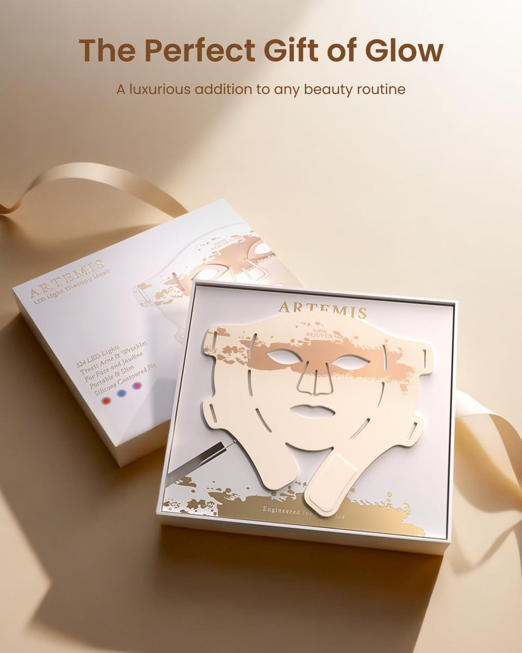 RENPHO 4D Red Light Therapy Mask for Face 2026, Birthday Gifts for Women Mom Wife, 324 Leds Full Face Coverage & 3 Light Modes, Cordless LED Red Light Therapy Face Mask for Home Use & Travel