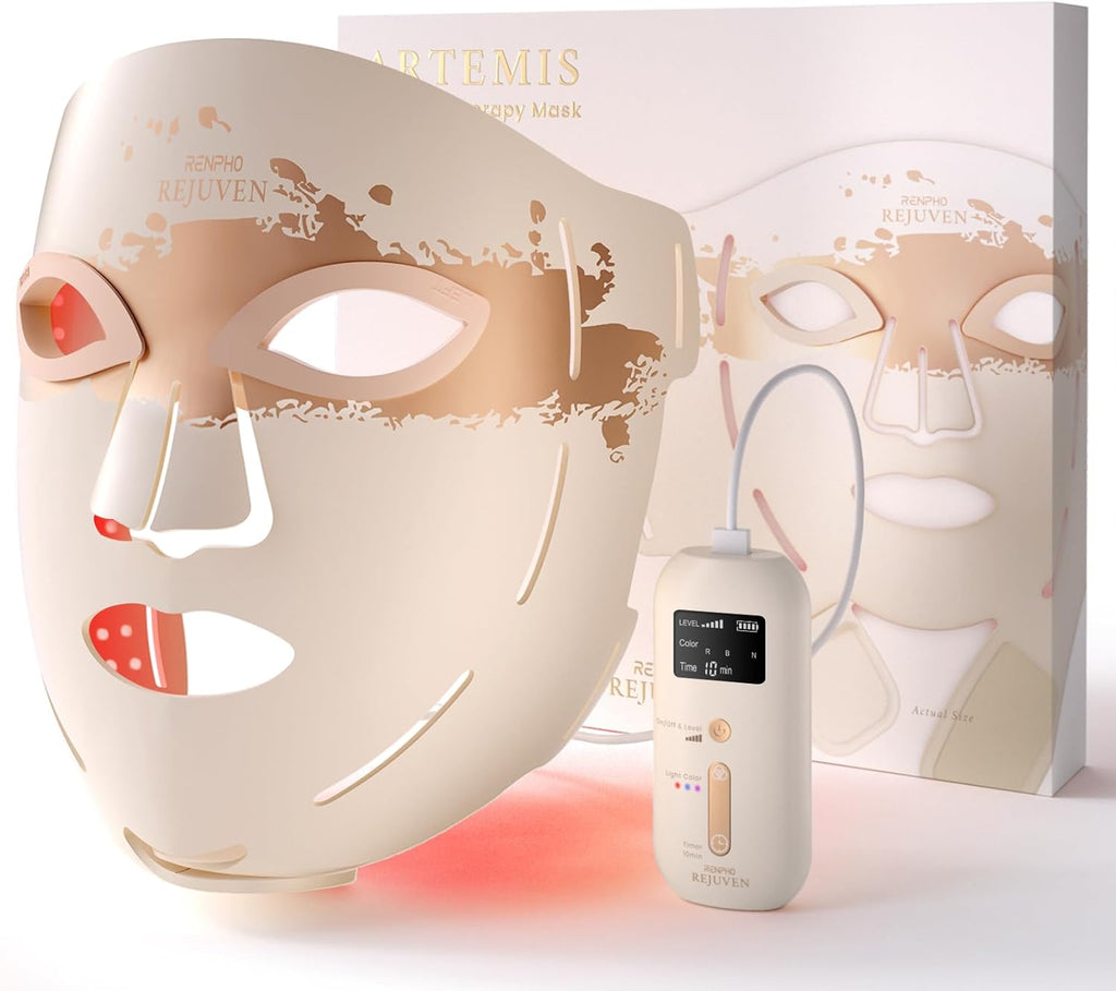 RENPHO 4D Red Light Therapy Mask for Face 2026, Birthday Gifts for Women Mom Wife, 324 Leds Full Face Coverage & 3 Light Modes, Cordless LED Red Light Therapy Face Mask for Home Use & Travel