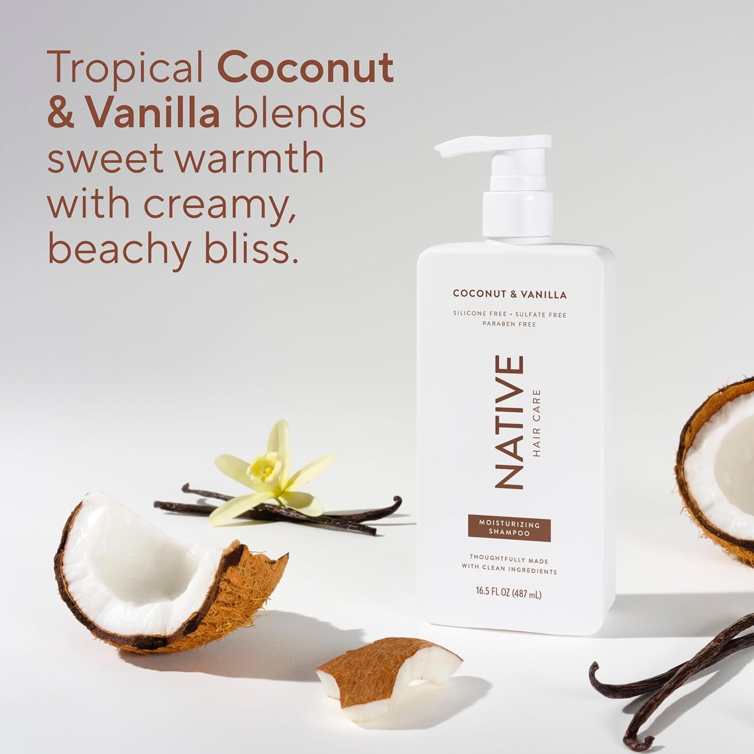 Coconut & Vanilla Shampoo and Conditioner Contain Naturally Derived Ingredients | All Hair Types, Color & Treated, Fine to Dry Damaged, Sulfate & Dye Free - 2-Pack