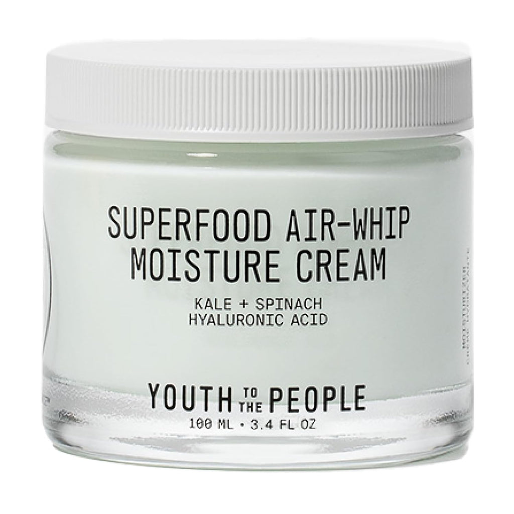 Youth to the People Superfood Air-Whip Moisture Cream - Kale + Green Tea Hyaluronic Acid Face Moisturizer, Smooths + Hydrates up to 48HR with Dewy Glow, Non-Greasy Lightweight Gel, Non-Comedogenic