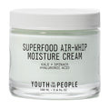 Youth to the People Superfood Air-Whip Moisture Cream - Kale + Green Tea Hyaluronic Acid Face Moisturizer, Smooths + Hydrates up to 48HR with Dewy Glow, Non-Greasy Lightweight Gel, Non-Comedogenic