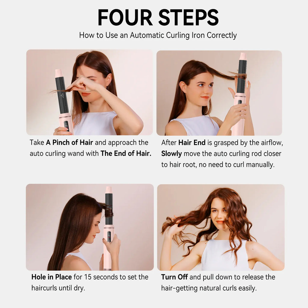 ATOPSKINS 5-in-1 Hot Air Brush with Gentle Styling, Ultra-Lightweight Design, and Heat-Free Attachment for Zero Heat Damage, Made of Durable Plastic, Includes 1-Year Warranty