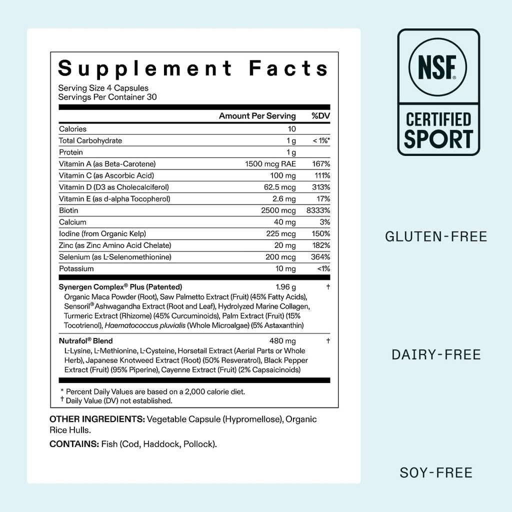 Nutrafol Women'S Balance Hair Growth Supplements, Ages 45 and Up, Clinically Proven for Visibly Thicker Hair and Scalp Coverage, Dermatologist Recommended - 1 Month Supply