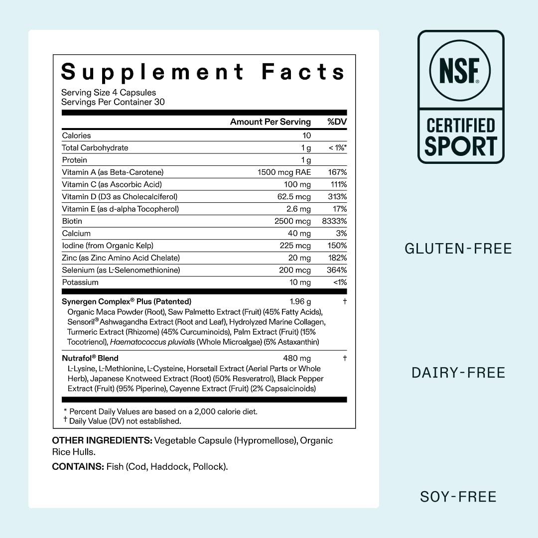 Nutrafol Women'S Balance Hair Growth Supplements, Ages 45 and Up, Clinically Proven for Visibly Thicker Hair and Scalp Coverage, Dermatologist Recommended - 1 Month Supply