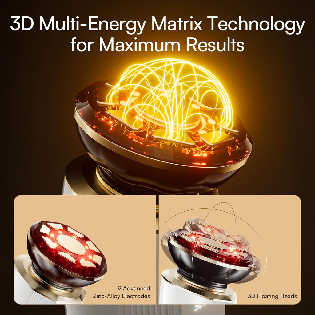 INIA 3-In-1 Red Light Therapy for Face and Neck Beauty Device for Puffiness & Skin Firming Skincare Tool (White)