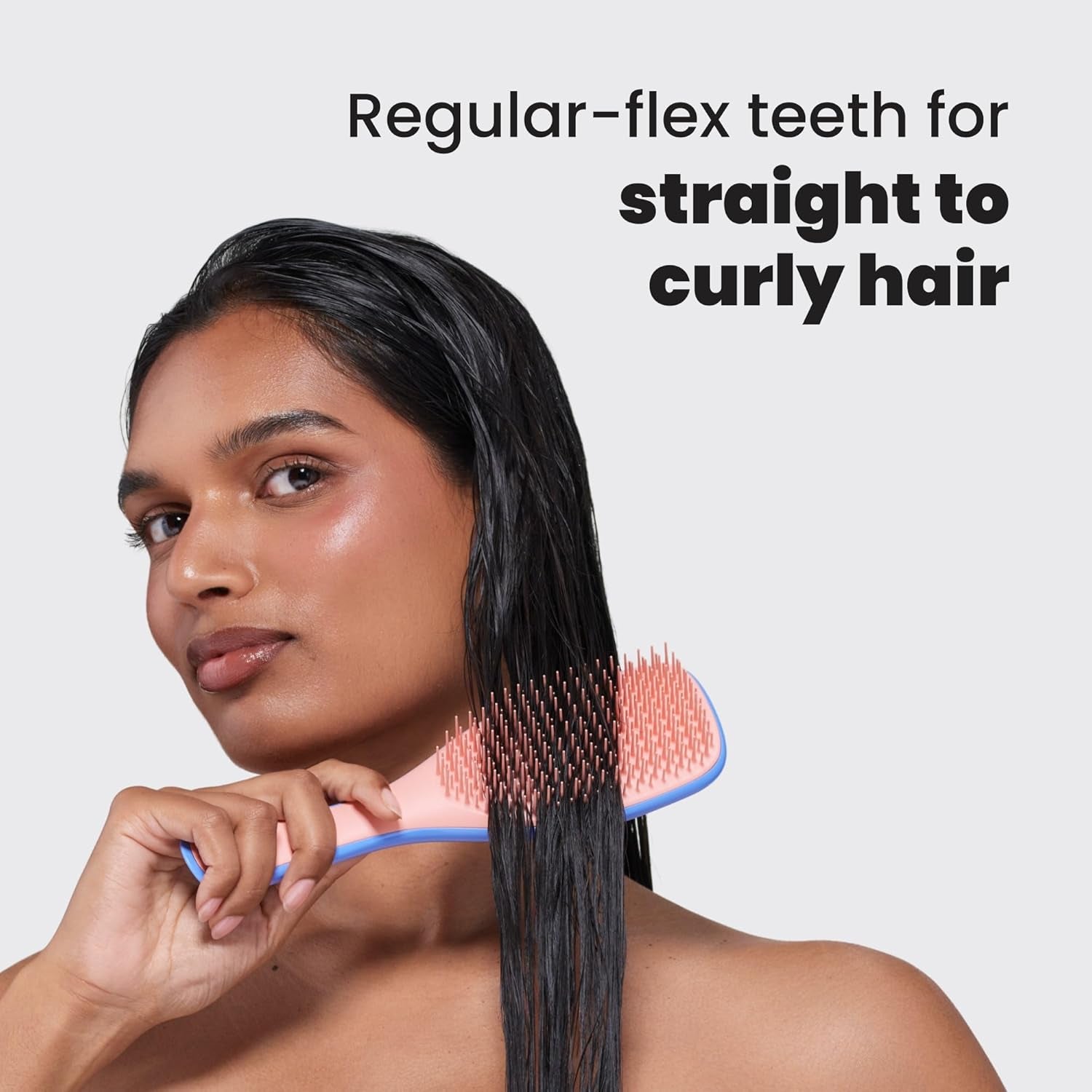 Tangle Teezer Ultimate Detangler Brush for Wet & Dry Hair, Eliminates Knots & Reduces Breakage for Straight to Wavy Hair Types, Apricot Blaze